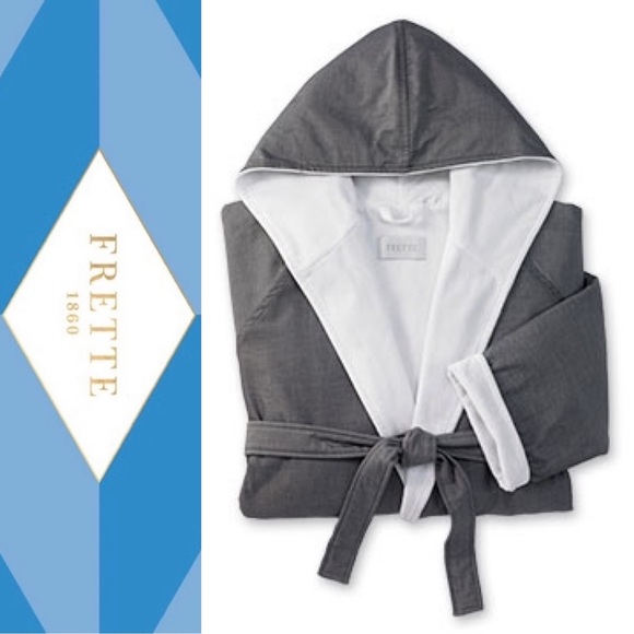 Frette Intimates & Sleepwear Frette Hooded Herringbone Robe Nwt